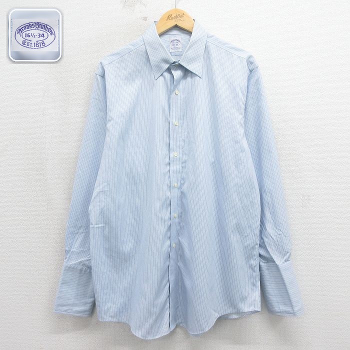 【20%OFF】ブルックスブラザーズ 長袖シャツ ストライプ ネイビー メンズXL相当 | 古着
