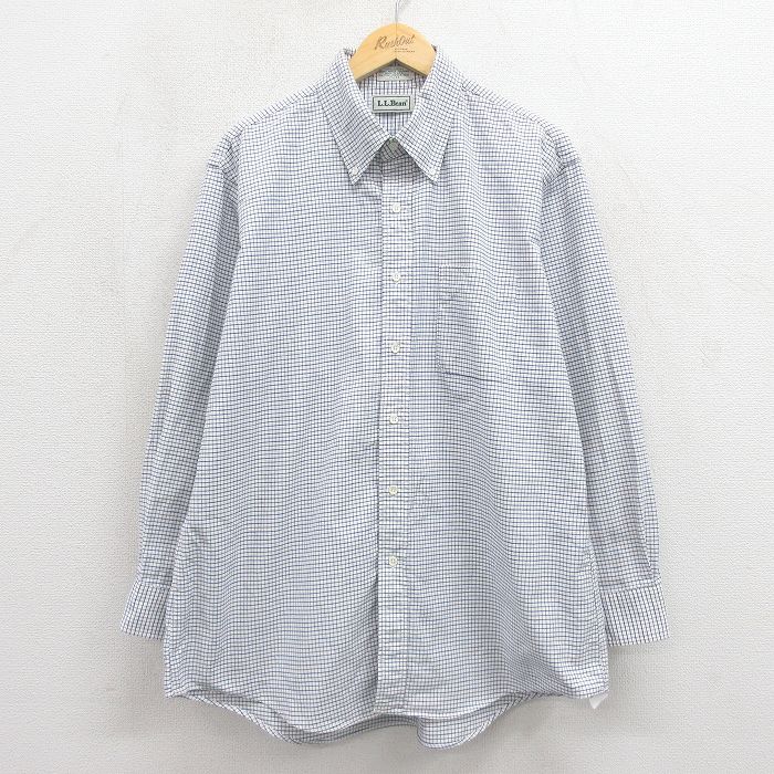 エルエルビーン 90s 長袖シャツ チェック ホワイト XL | 古着