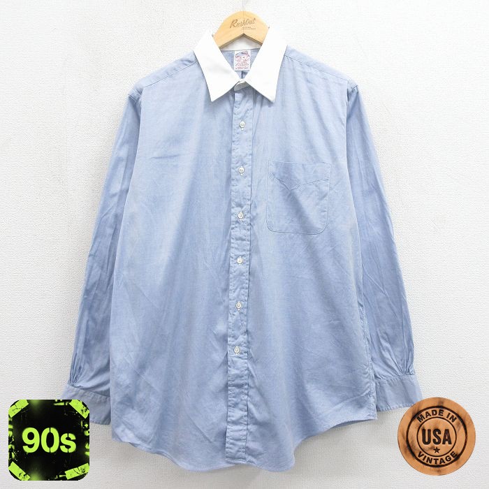 【20%OFF】ブルックスブラザーズ 90s 長袖シャツ ネイビー メンズXL相当 | 古着