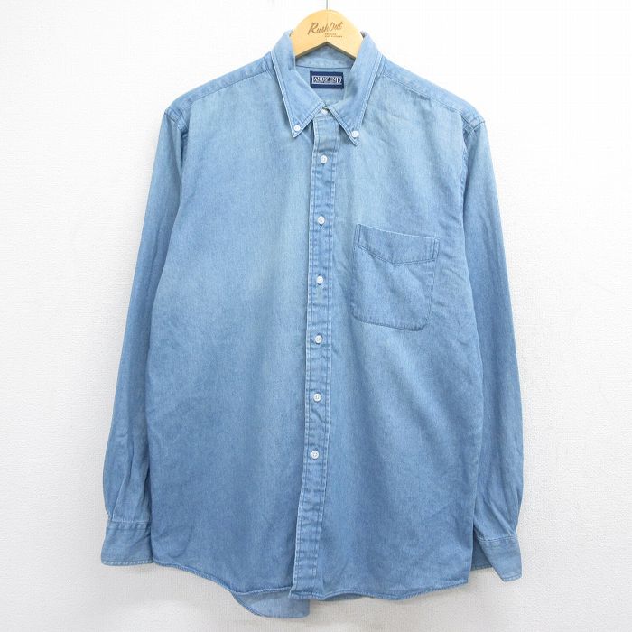 ランズエンド 90s 長袖シャツ ネイビー L | 古着