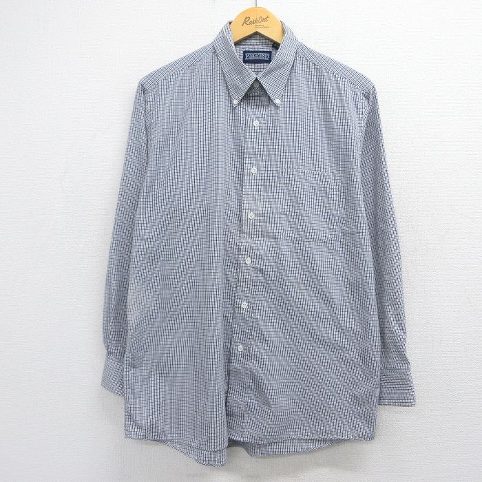 ランズエンド 90s 長袖シャツ チェック ネイビー L | 古着