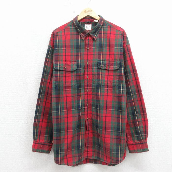ギャップ 00s 長袖シャツ チェック レッド XL | 古着
