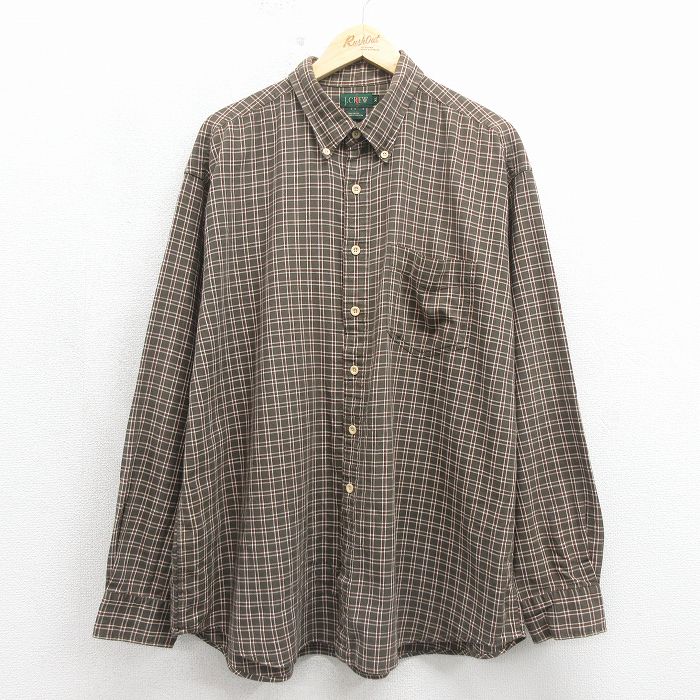 ジェイクルー 90s 長袖シャツ カーキチェック XL | 古着