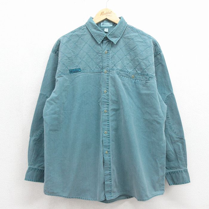コロンビア 90s 長袖シャツ ライトブルー メンズXL相当 | 古着