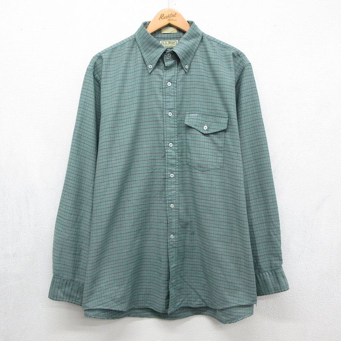 エルエルビーン 80s 長袖シャツ グリーンチェック メンズXL相当 | 古着