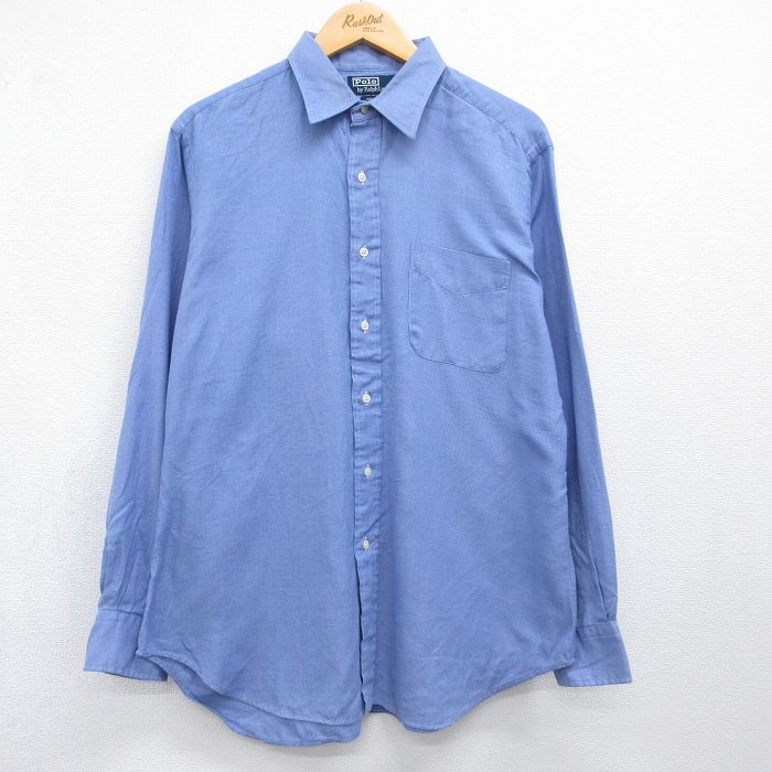 ラルフローレン 90s 長袖シャツ ANDREW ブルー メンズXL相当 | 古着