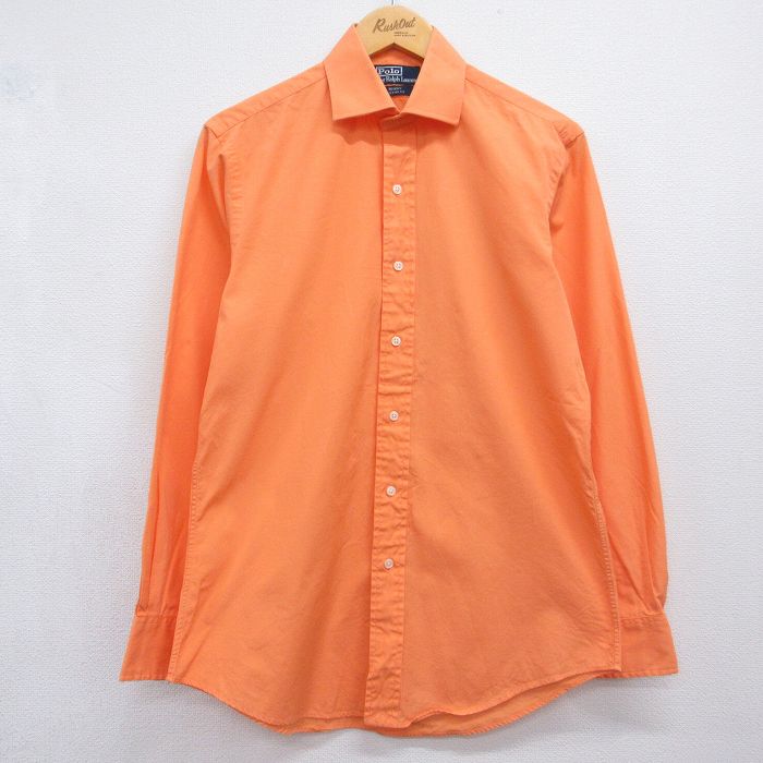 ラルフローレン 90s 長袖シャツ オレンジ メンズM相当 | 古着