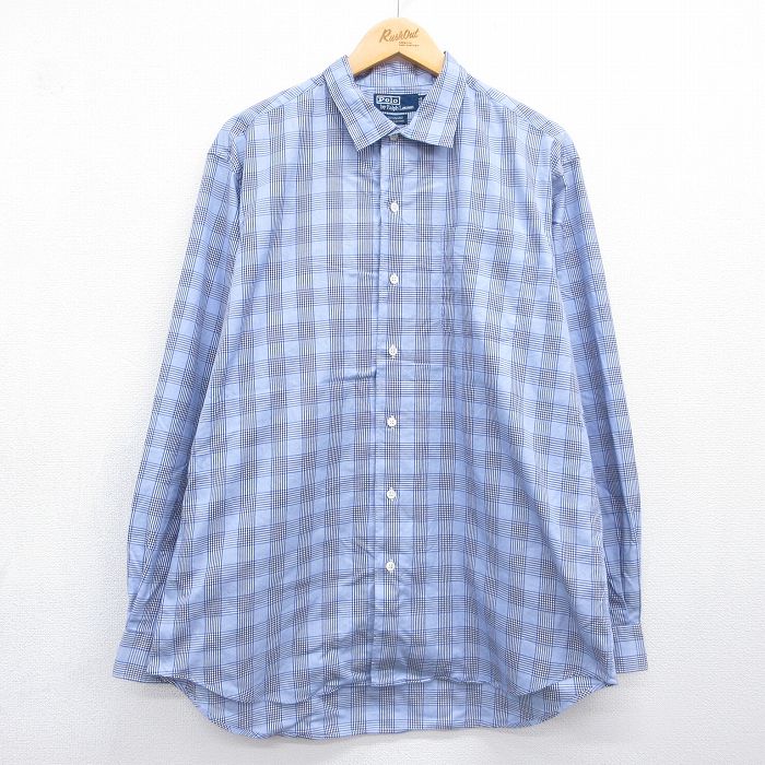 ラルフローレン 90s 長袖シャツ BONNARD ブルーチェック メンズXL相当 | 古着