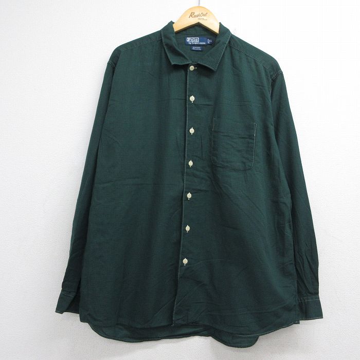ラルフローレン 90s 長袖シャツ BONNARDチェック グリーン メンズXL相当 | 古着