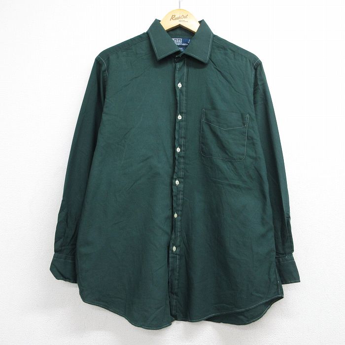 ラルフローレン 90s 長袖シャツ CURHAM グリーン メンズXL相当 | 古着