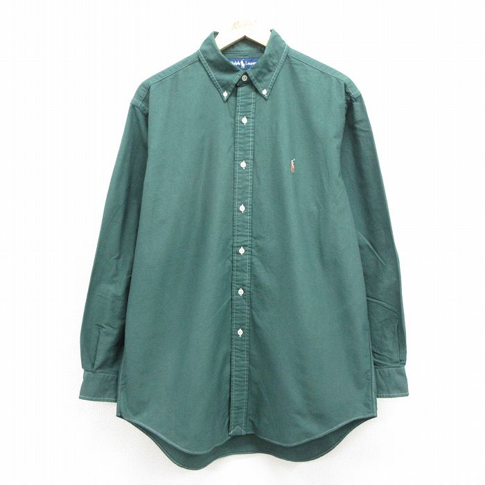 ラルフローレン 長袖シャツ ワンポイントロゴ グリーン メンズXL相当 | 古着