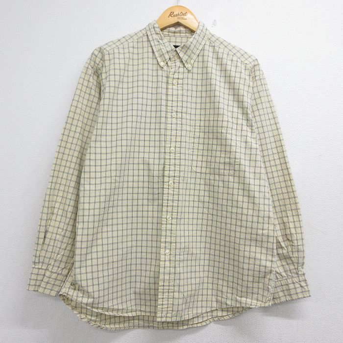 エディーバウアー 00s 長袖シャツ チェック イエロー メンズL相当 | 古着