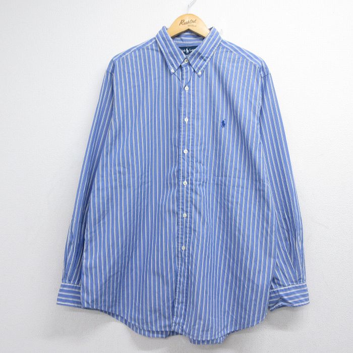古着通販 XL☆古着 ラルフローレン 長袖 ブランド シャツ メンズ 90