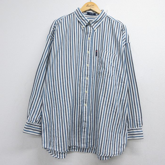 ラルフローレン 90s 長袖シャツ ストライプ ホワイト メンズXL相当 | 古着