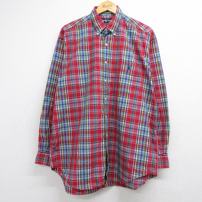 ラルフローレン 90s 長袖シャツ ワンポイントロゴ レッドチェック メンズXL相当 | 古着