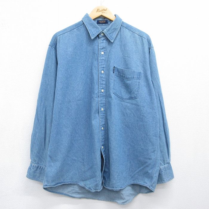 ラルフローレン 80s 長袖シャツ デニム ネイビー メンズXL相当 | 古着