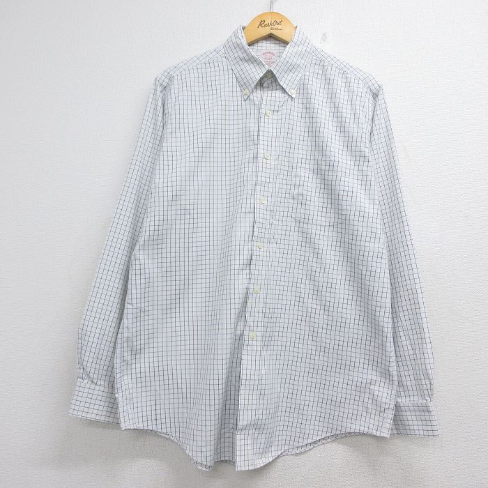 長袖シャツ ホワイトチェック メンズL相当 | 古着