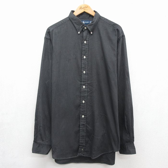 ラルフローレン 90s 長袖シャツ ワンポイントロゴ グレー メンズXL相当 | 古着