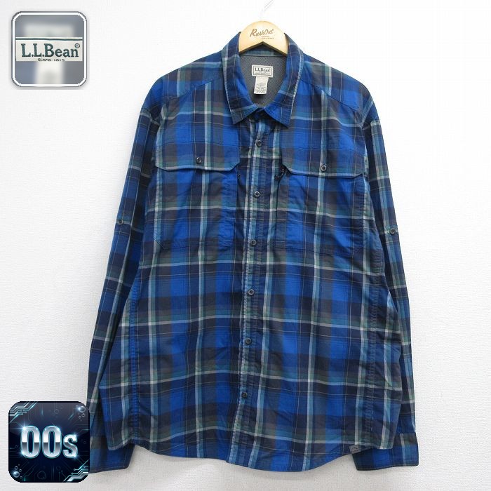 エルエルビーン 00s 長袖シャツ ブルーチェック メンズXL相当 | 古着