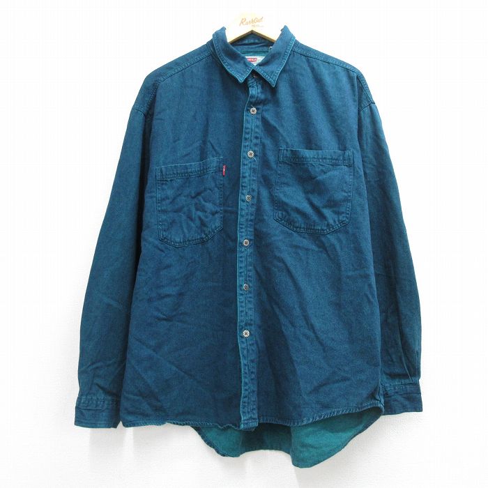 リーバイス 00s 長袖シャツ グリーン メンズL相当 | 古着