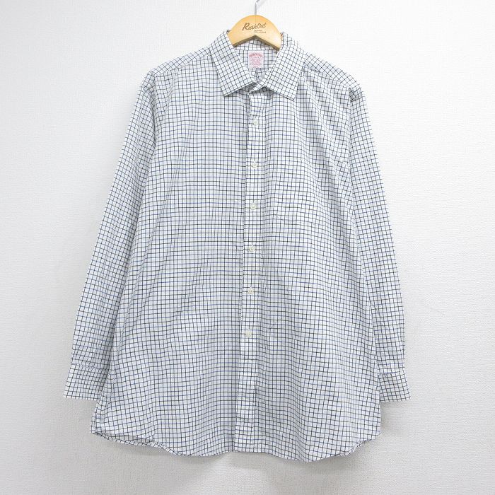 ブルックスブラザーズ 長袖シャツ チェック ホワイト メンズXL相当 | 古着