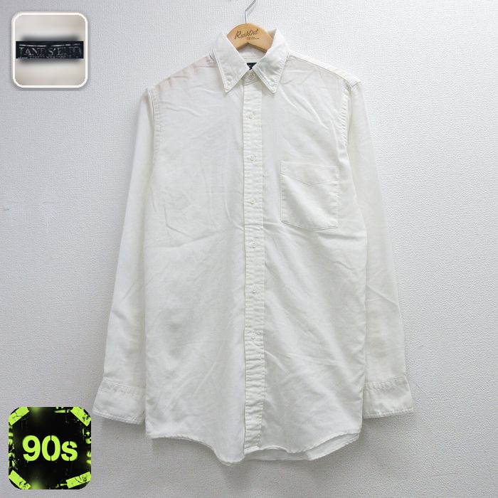 ランズエンド 90s 長袖シャツ ホワイト メンズM相当 | 古着