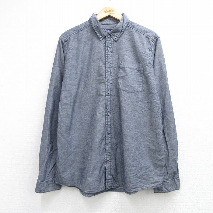 パタゴニア 長袖シャツ ネイビー メンズL相当 | 古着