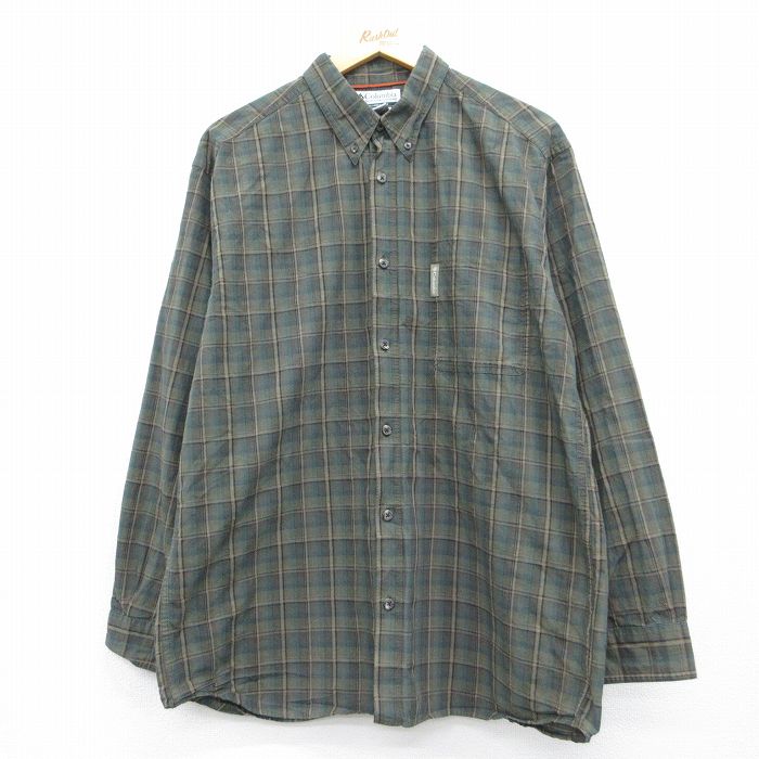 コロンビア 00s 長袖シャツ カーキチェック メンズL相当 | 古着