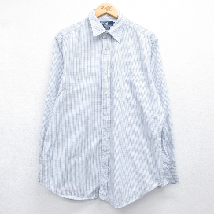 ラルフローレン 90s 長袖シャツ ANDREWチェック ブルー メンズXL相当 | 古着