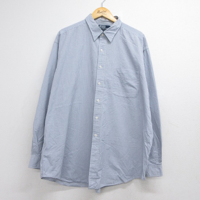 ラルフローレン 90s 長袖シャツ LOWELL SPORT ホワイトチェック メンズXL相当 | 古着