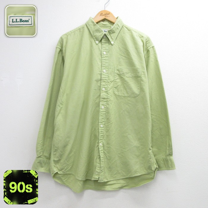 エルエルビーン 90s 長袖シャツ 胸ポケット グリーン メンズL相当 | 古着