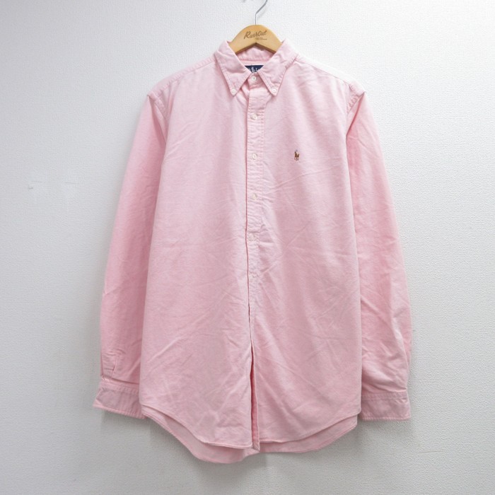 ラルフローレン 長袖シャツ ワンポイントロゴ ピンク メンズXL相当 | 古着