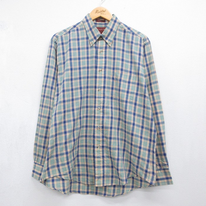 チャップスラルフローレン 80s 長袖シャツ ブルーチェック メンズXL相当 | 古着