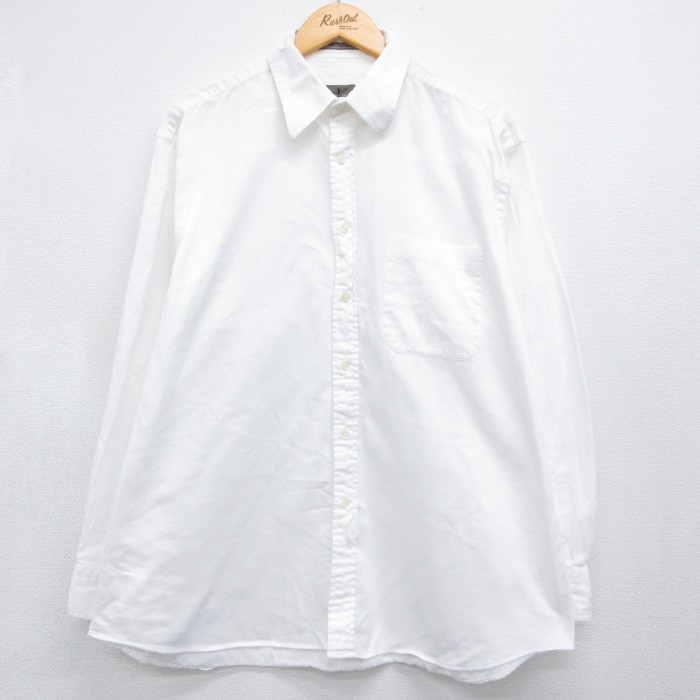 カルバンクライン 長袖シャツ 胸ポケット ホワイト XL | 古着 26aug26