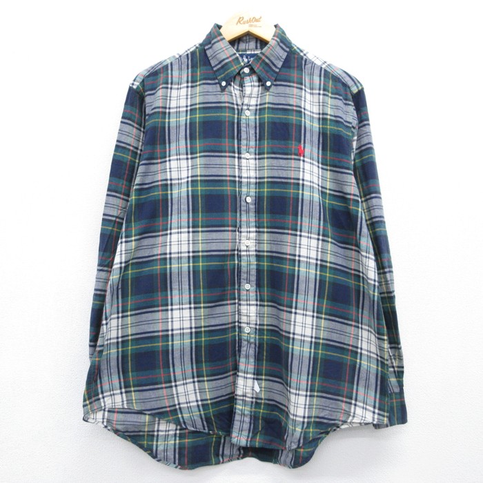 ラルフローレン 90s 長袖シャツ タータンチェック グリーン XL | 古着 26aug26