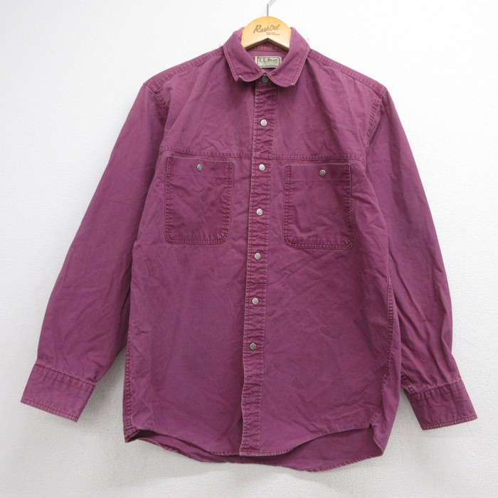L.L.Bean 80s 長袖シャツ パープル L | 古着 26aug26