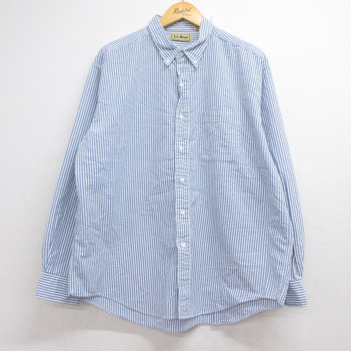 エルエルビーン 80s 長袖シャツ ブルーストライプ XL | 古着 26aug26