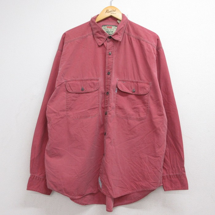 リーバイス 00s 長袖シャツ フラップポケット レッド XL | 古着 26aug26