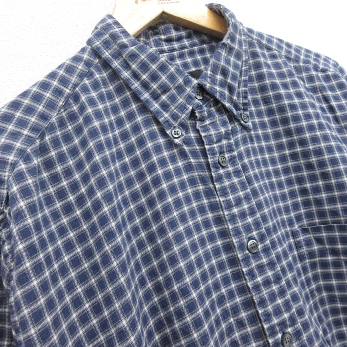 00s Eddie Bauer チェックシャツ 長袖シャツ ネイビー×ホワイト 古着通販 XL☆古着 Eddie Bauer エディーバウアー 長袖 ブランド