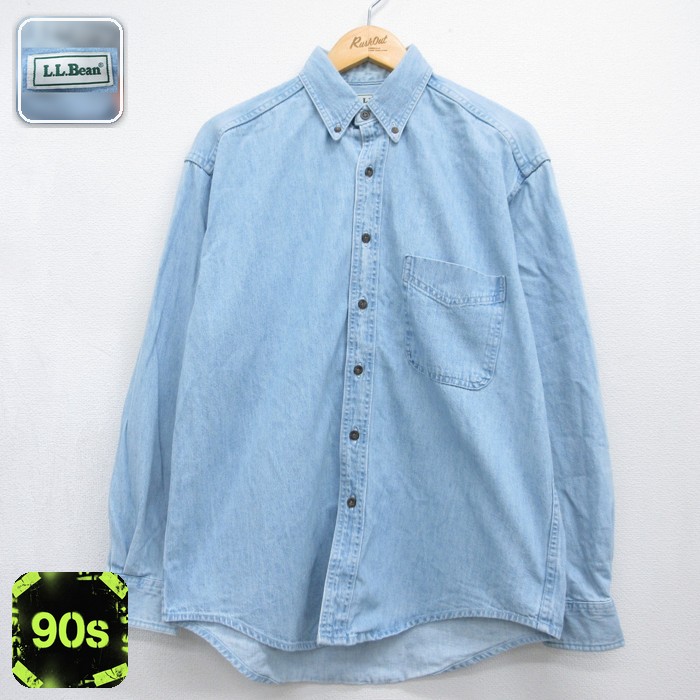 エルエルビーン 90s 長袖シャツ ネイビー メンズL相当 | 古着