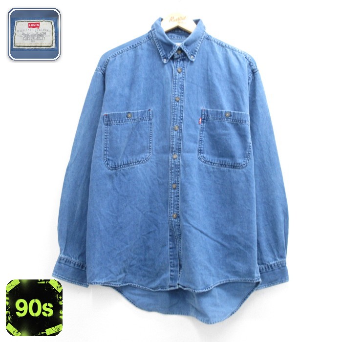 リーバイス 90s 長袖シャツ ネイビー メンズXL相当 | 古着