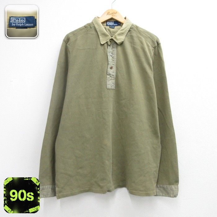 ラルフローレン 90s 長袖シャツ カーキ メンズXL相当 | 古着