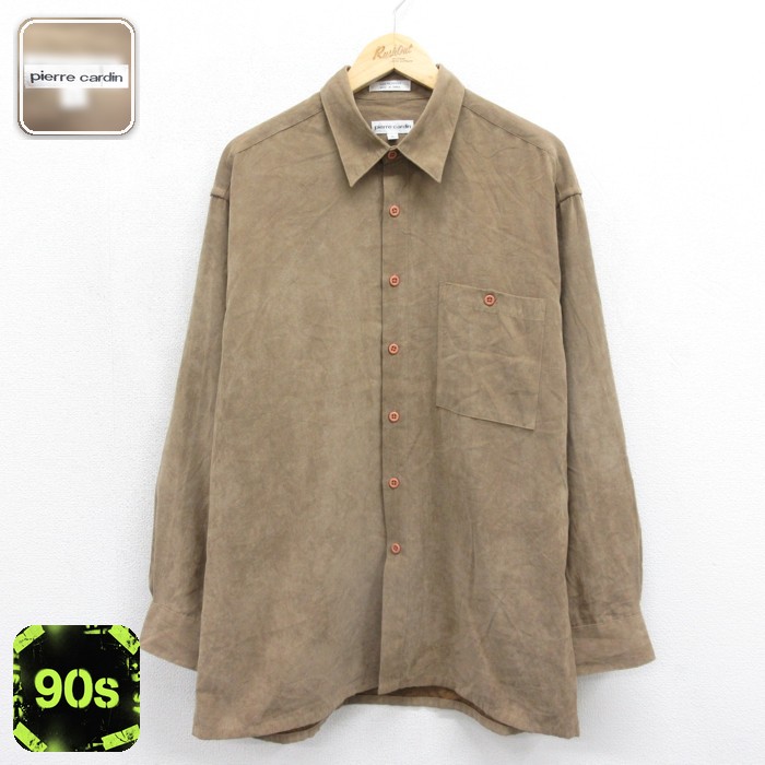 pierre cardin 90s 長袖シャツ ブラウン メンズXL相当 | 古着