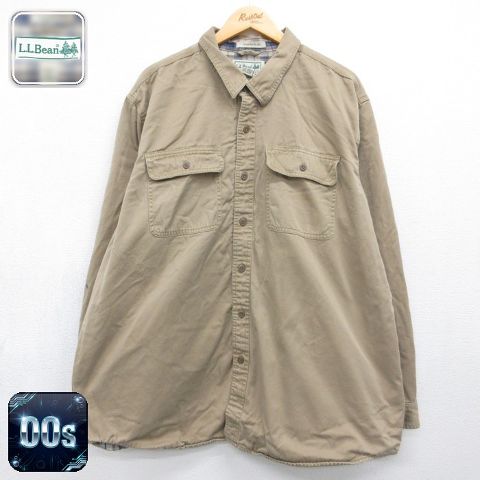 L.L.Bean 00s 長袖シャツ フラップポケット ブラウン メンズXL相当 | 古着