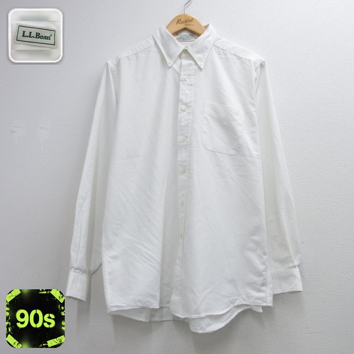 エルエルビーン 90s 長袖シャツ ホワイト メンズXL相当 | 古着