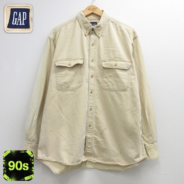 ギャップ 90s 長袖シャツ イエロー メンズXL相当 | 古着