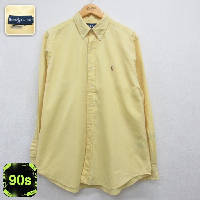 ラルフローレン 90s 長袖シャツ イエロー メンズXL相当 | 古着