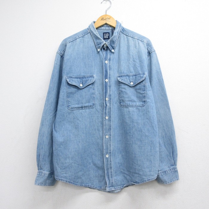 古着通販 XL☆古着 ギャップ GAP 長袖 ブランド シャツ メンズ 90年代