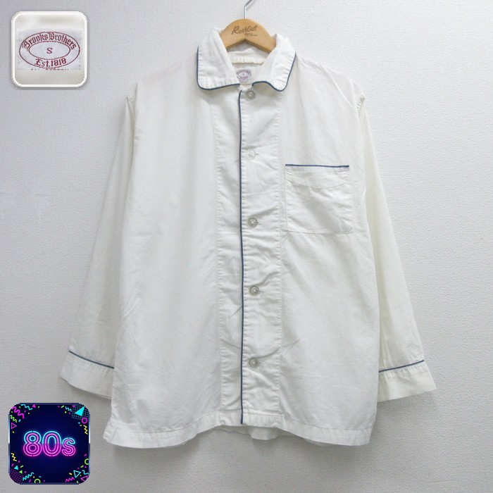 ブルックスブラザーズ 80s 長袖シャツ パジャマ ホワイト メンズL相当 | 古着