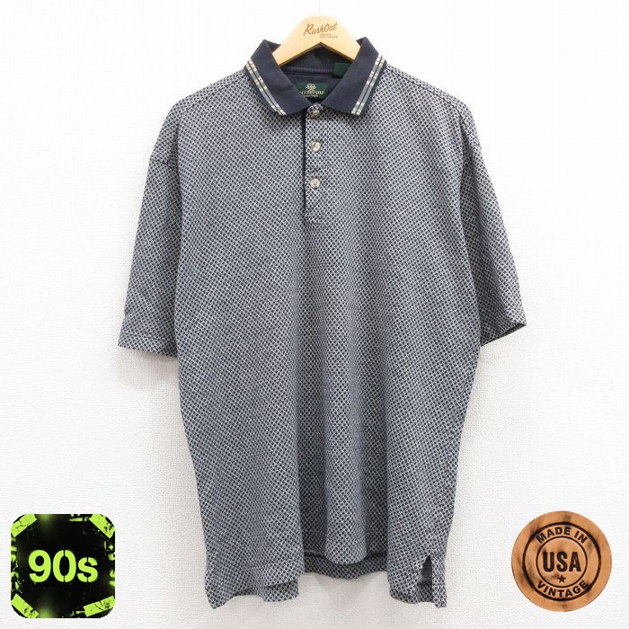 【50%OFF】ドッカーズ 90s 半袖ポロシャツ ゴルフ ネイビー XL | 古着